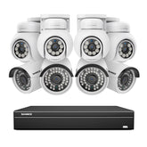 16 Channel 4K PoE Bullet & PT Security Camera System, 8MP Outdoor PoE IP Cameras, Pan & Tilt, ONVIF Supported NVR, Two-Way Audio, Smart Human/Vehicle Detection(4x PT Cameras+4x IP Cameras)